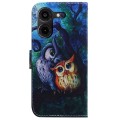 For Tecno Pova 5 Pro Coloured Drawing Flip Leather Phone Case(Oil Painting Owl)
