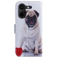 For Tecno Pova 5 Pro Coloured Drawing Flip Leather Phone Case(Pug)