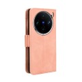 For vivo X100 Pro 5G Skin Feel Calf Texture Card Slots Leather Phone Case(Pink)