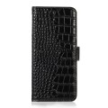 For OPPO Reno11 5G Global Crocodile Top Layer Cowhide Leather Phone Case(Black)