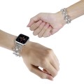 Four-leaf Bead Metal Watch Band For Apple Watch 7 41mm(Silver)