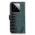 For Xiaomi 14 Pro Crocodile Top Layer Cowhide Leather Phone Case(Green)
