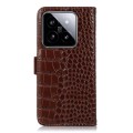 For Xiaomi 14 Pro Crocodile Top Layer Cowhide Leather Phone Case(Brown)