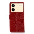 For Xiaomi Redmi Note 13R Pro Crocodile Top Layer Cowhide Leather Phone Case(Red)