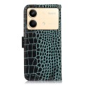 For Xiaomi Redmi Note 13R Pro Crocodile Top Layer Cowhide Leather Phone Case(Green)