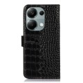 For Xiaomi Redmi Note 13 Pro 4G/Poco M6 Pro Crocodile Top Layer Cowhide Leather Phone Case(Black)