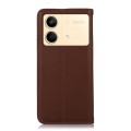 For Xiaomi Redmi Note 13R Pro KHAZNEH Nappa Top Layer Cowhide Leather Phone Case(Brown)