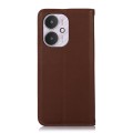 For Xiaomi Redmi 13C 4G/5G/Poco C65/Poco M6 KHAZNEH Nappa Top Layer Cowhide Leather Phone Case(Brown