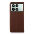 For Xiaomi Redmi K70E/Poco X6 Pro KHAZNEH Nappa Top Layer Cowhide Leather Phone Case(Brown)