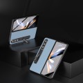 For Samsung Galaxy Z Fold3 5G ABEEL Integrated Genuine Leather Wave Black Edge Phone Case with Holde