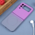 For Samsung Galaxy Z Flip3 5G Liquid TPU Silicone Gradient MagSafe Phone Case(Purple Grey)
