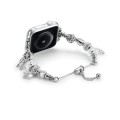 Bead Bracelet Metal Watch Band For Apple Watch SE 44mm(Silver Star)