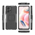 For Xiaomi Redmi Note 12 4G Global Tire Texture TPU + PC Phone Case with Holder(Black)