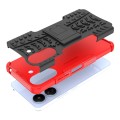 For Xiaomi Poco C65 Tire Texture TPU + PC Phone Case with Holder(Red)