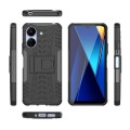 For Xiaomi Poco C65 Tire Texture TPU + PC Phone Case with Holder(Black)