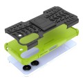 For Xiaomi Poco C65 Tire Texture TPU + PC Phone Case with Holder(Green)