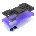 For Xiaomi Redmi 13C 4G Tire Texture TPU + PC Phone Case with Holder(Purple)