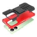 For Xiaomi Redmi Note 13 4G Tire Texture TPU + PC Phone Case with Holder(Red)