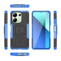 For Xiaomi Redmi Note 13 4G Tire Texture TPU + PC Phone Case with Holder(Blue)