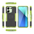 For Xiaomi Redmi Note 13 4G Tire Texture TPU + PC Phone Case with Holder(Green)