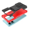 For Xiaomi Redmi Note 13 5G Global Tire Texture TPU + PC Phone Case with Holder(Red)