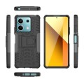 For Xiaomi Redmi Note 13 5G Global Tire Texture TPU + PC Phone Case with Holder(Black)