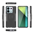 For Xiaomi Redmi Note 13 Pro 5G Global Tire Texture TPU + PC Phone Case with Holder(Black)