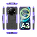 For Xiaomi Redmi A3 4G Tire Texture TPU + PC Phone Case with Holder(Purple)