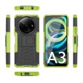 For Xiaomi Redmi A3 4G Tire Texture TPU + PC Phone Case with Holder(Green)