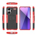 For Xiaomi Redmi Note 13 Pro+ 5G Tire Texture TPU + PC Phone Case with Holder(Red)