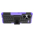 For Xiaomi Redmi Note 13 Pro+ 5G Tire Texture TPU + PC Phone Case with Holder(Purple)