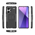 For Xiaomi Redmi Note 13 Pro+ 5G Tire Texture TPU + PC Phone Case with Holder(Black)