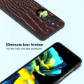 For Huawei Pocket 2 ABEEL Genuine Leather Crocodile Pattern Black Edge Phone Case(Coffee)