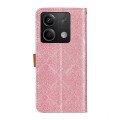 For Xiaomi Redmi Note 13 5G Global European Floral Embossed Leather Phone Case(Pink)