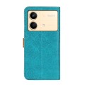 For Xiaomi Redmi Note 13R Pro European Floral Embossed Leather Phone Case(Blue)