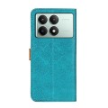 For Xiaomi Poco X6 Pro 5G/Redmi K70E European Floral Embossed Leather Phone Case(Blue)