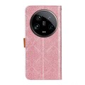 For Xiaomi 14 Ultra European Floral Embossed Leather Phone Case(Pink)