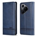 For Huawei Pura 70 AZNS Magnetic Calf Texture Flip Leather Phone Case(Dark Blue)