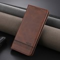 For Huawei Enjoy 70 Pro/nova 12i AZNS Magnetic Calf Texture Flip Leather Phone Case(Dark Brown)