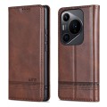 For Huawei Pura 70 Pro / 70 Pro+ AZNS Magnetic Calf Texture Flip Leather Phone Case(Dark Brown)