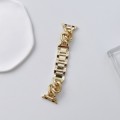 Big Denim Chain Metal Watch Band For Apple Watch 8 45mm(Gold)