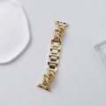 Big Denim Chain Metal Watch Band For Apple Watch 7 45mm(Gold)