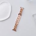 Big Denim Chain Metal Watch Band For Apple Watch SE 2022 44mm(Rose Gold)