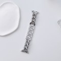 Big Denim Chain Metal Watch Band For Apple Watch SE 2022 44mm(Silver)