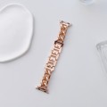 Big Denim Chain Metal Watch Band For Apple Watch SE 2023 44mm(Rose Gold)