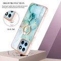 For Honor X8 5G / X6 4G Electroplating Marble IMD TPU Phone Case with Ring Holder(Green 003)