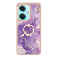 For OnePlus Nord CE 3 Electroplating Marble IMD TPU Phone Case with Ring Holder(Purple 002)