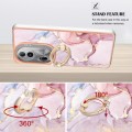 For OPPO Reno11 Pro 5G Global Electroplating Marble IMD TPU Phone Case with Ring Holder(Rose Gold 00