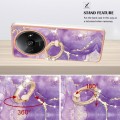 For Xiaomi Redmi A3 Electroplating Marble IMD TPU Phone Case with Ring Holder(Purple 002)