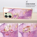 For Xiaomi Redmi Note 13 4G Global Electroplating Marble IMD TPU Phone Case with Ring Holder(Purple